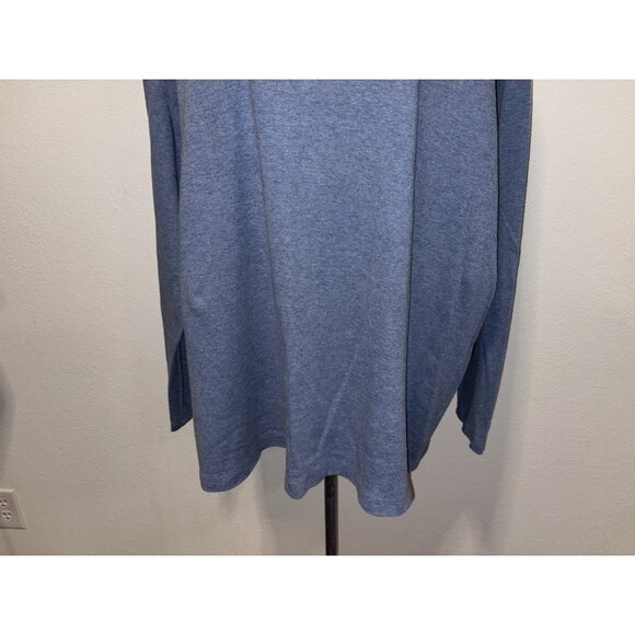 Croft & Barrow Womens Plus Size 3X Top Long Sleeve Winter Snowflake Accents Blue - Picture 5 of 8